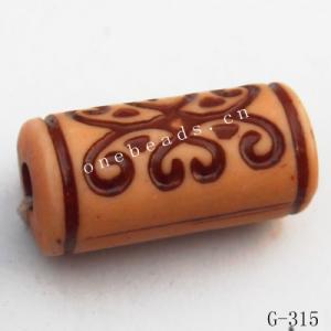 Imitate Wood Acrylic Beads, Tube, 18x9mm, Hole:2.5mm, Sold by Bag