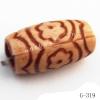 Imitate Wood Acrylic Beads, Tube, 20x11mm, Hole:5.5mm, Sold by Bag