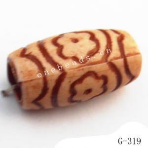 Imitate Wood Acrylic Beads, Tube, 20x11mm, Hole:5.5mm, Sold by Bag