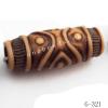Imitate Wood Acrylic Beads, Tube, 21x9mm, Hole:3.5mm, Sold by Bag