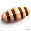 Imitate Wood Acrylic Beads, Fluted Drum, 25x12mm, Hole:2.5mm, Sold by Bag