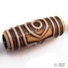 Imitate Wood Acrylic Beads, Tube, 28x11mm, Hole:5.5mm, Sold by Bag