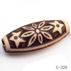 Imitate Wood Acrylic Beads, Tube, 29x12mm, Hole:3mm, Sold by Bag