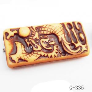 Imitate Wood Acrylic Beads, Rectangular, 33x15mm, Hole:2mm, Sold by Bag