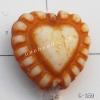 Imitate Wood Acrylic Beads, Heart, 8x7mm, Hole:1mm, Sold by Bag