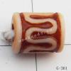 Imitate Wood Acrylic Beads, Tube, 6.5x5mm, Hole:2mm, Sold by Bag