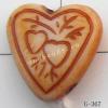 Imitate Wood Acrylic Beads, Heart, 8x8x4mm, Hole:1.5mm, Sold by Bag