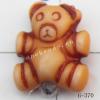 Imitate Wood Acrylic Beads, Bear, 8x9mm, Hole:1mm, Sold by Bag