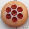 Imitate Wood Acrylic Beads, Flat Round, 10x4mm, Hole:1.5mm, Sold by Bag