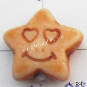 Imitate Wood Acrylic Beads, Star, 12x4mm, Hole:1.5mm, Sold by Bag