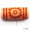 Imitate Wood Acrylic Beads, Tube, 11x5mm, Hole:1.5mm, Sold by Bag