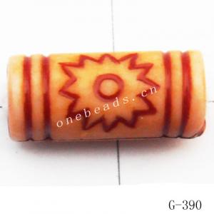 Imitate Wood Acrylic Beads, Tube, 11x5mm, Hole:1.5mm, Sold by Bag