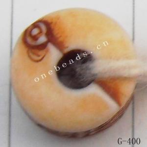 Imitate Wood Acrylic Beads, Coin, 8x5mm, Hole:2mm, Sold by Bag