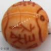 Imitate Wood Acrylic Beads, Round, 10mm, Hole:1.5mm, Sold by Bag