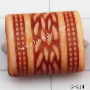 Imitate Wood Acrylic Beads, Flat Column, 12x10mm, Hole:2mm, Sold by Bag