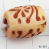 Imitate Wood Acrylic Beads, Tube, 12x10mm, Hole:3mm, Sold by Bag