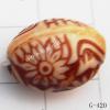 Imitate Wood Acrylic Beads, Oval, 13x12mm, Hole:1.5mm, Sold by Bag