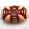 Imitate Wood Acrylic Beads, Tube, 15x10mm, Hole:1mm, Sold by Bag