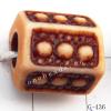 Imitate Wood Acrylic Beads, 12x12mm, Hole:4mm, Sold by Bag