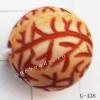 Imitate Wood Acrylic Beads, Round, 12mm, Hole:2mm, Sold by Bag