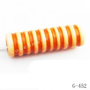 Imitate Wood Acrylic Beads, Tube, 24x7mm, Hole:4.5mm, Sold by Bag