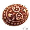 Imitate Wood Acrylic Beads, Oval, 25x20mm, Hole:2mm, Sold by Bag