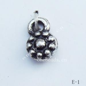 Antique Silver Acrylic Pendant, 5x8mm Hole:1mm,  Sold by Bag