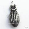 Antique Silver Acrylic Pendant, 5x11mm Hole:1mm,  Sold by Bag