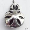 Antique Silver Acrylic Pendant, Rondelle 8x10mm Hole:1mm, Sold by Bag