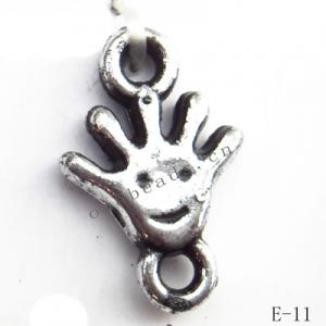 Antique Silver Acrylic Pendant, Hand 10x15mm Hole:1.5mm, Sold by Bag