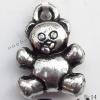 Antique Silver Acrylic Pendant, Bear 10x15mm Hole:1mm, Sold by Bag