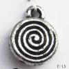 Antique Silver Acrylic Pendant, 10x13mm Hole:1mm, Sold by Bag