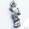 Antique Silver Acrylic Pendant, Girl 7x18mm Hole:1.5mm, Sold by Bag