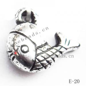 Antique Silver Acrylic Pendant, Animal 14x12mm Hole:1mm, Sold by Bag