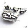 Antique Silver Acrylic Pendant, Animal 10x16mm Hole:2mm, Sold by Bag