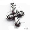 Antique Silver Acrylic Pendant, Cross 13x18mm Hole:1mm, Sold by Bag
