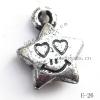 Antique Silver Acrylic Pendant, Star 12x15mm Hole:1.5mm, Sold by Bag