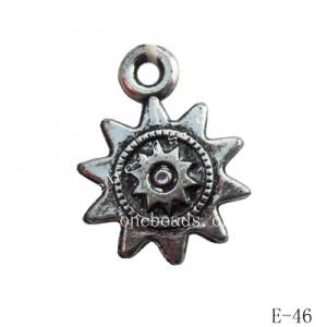 Antique Silver Acrylic Pendant, Flower 12x17mm Hole:1.5mm, Sold by Bag