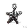 Antique Silver Acrylic Pendant, Star 15x19mm Hole:2mm, Sold by Bag