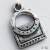 Antique Silver Acrylic Pendant, Packet 11x17mm Hole:1mm, Sold by Bag