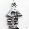 Antique Silver Acrylic Pendant, Fishbone 13x21mm Hole:1.5mm, Sold by Bag