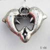 Antique Silver Acrylic Pendant, Heart 17x15mm Hole:2mm, Sold by Bag