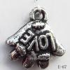 Antique Silver Acrylic Pendant, Hand 18x18mm Hole:2mm, Sold by Bag