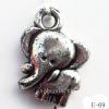 Antique Silver Acrylic Pendant, Elephant 15x21mm Hole:2.5mm, Sold by Bag