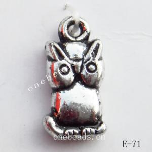 Antique Silver Acrylic Pendant, Animal 10x19mm Hole:1.5mm, Sold by Bag