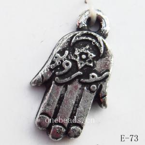 Antique Silver Acrylic Pendant, Hand 12x22mm Hole:1mm, Sold by Bag