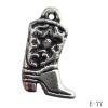Antique Silver Acrylic Pendant, Boots 13x20mm Hole:1mm, Sold by Bag
