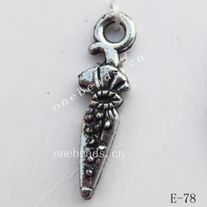 Antique Silver Acrylic Pendant, 7x25mm Hole:2mm, Sold by Bag