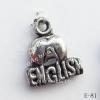 Antique Silver Acrylic Pendant, 16x18mm Hole:2mm, Sold by Bag