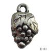 Antique Silver Acrylic Pendant, Fruit 13x21mm Hole:2mm, Sold by Bag